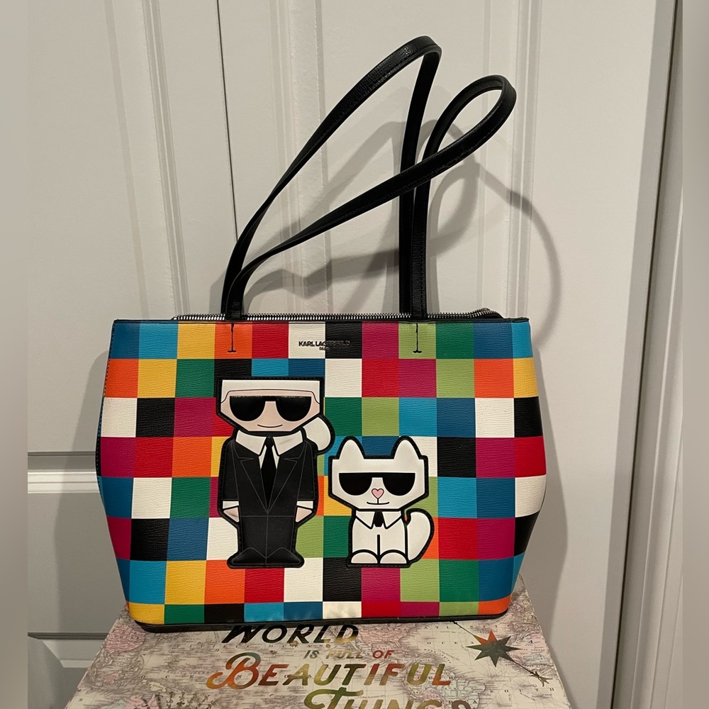 Karl Lagerfeld and Choupette Rainbow Tote - Basically Brand New!